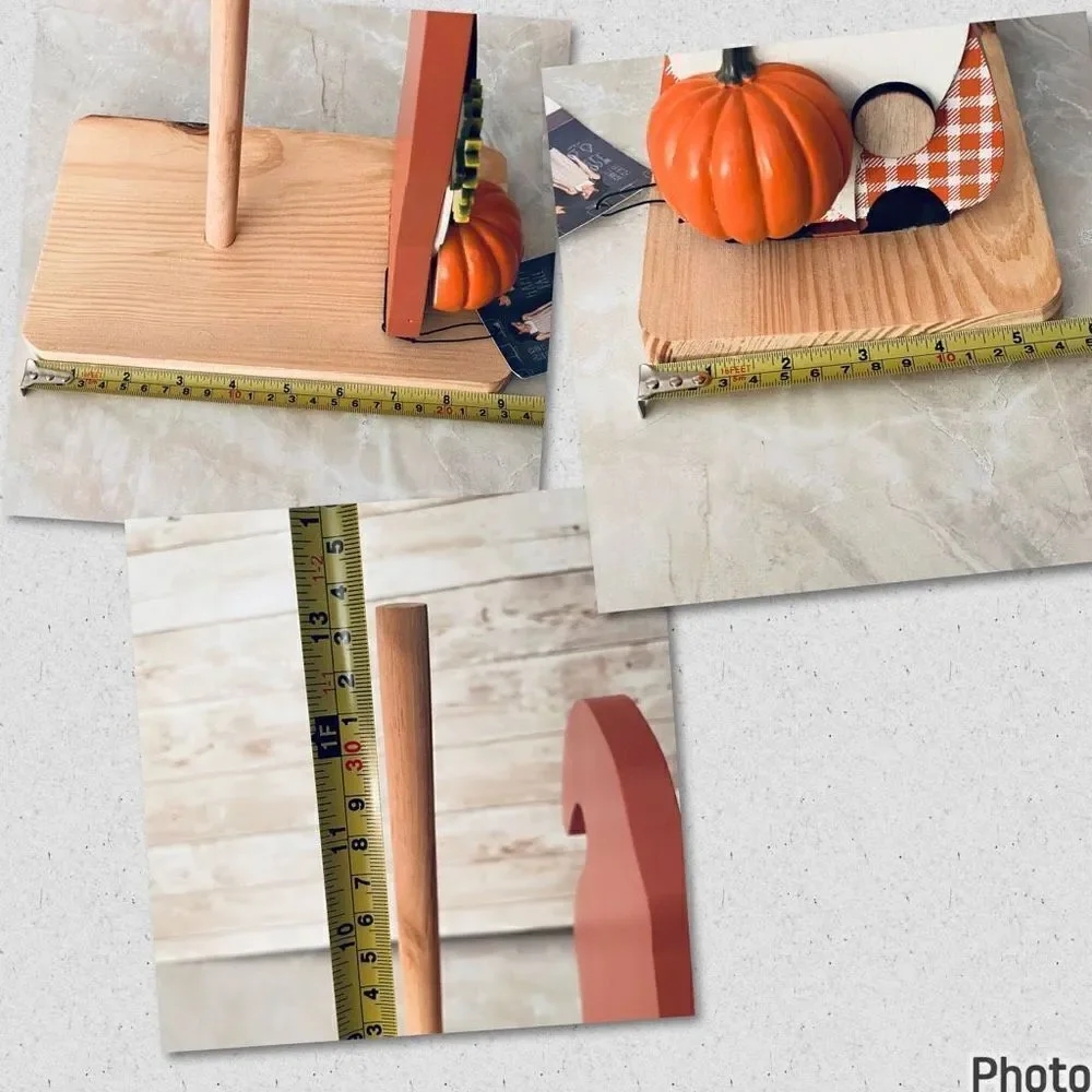 NEW Rae Dunn ‘HAPPY FALL” Wooden Gnome Yellow,Brown, White Paper Towel Holder